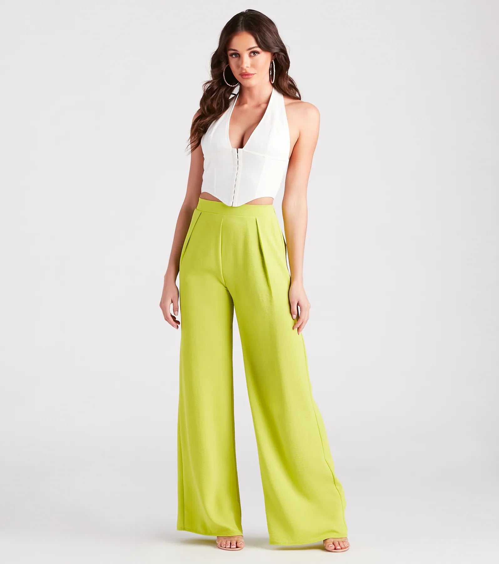 Compliment Starter Linen Halter Corset Top - Image 3