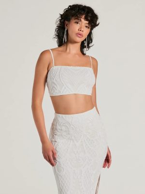 Let It Shine Sequin Sleeveless Crop Top