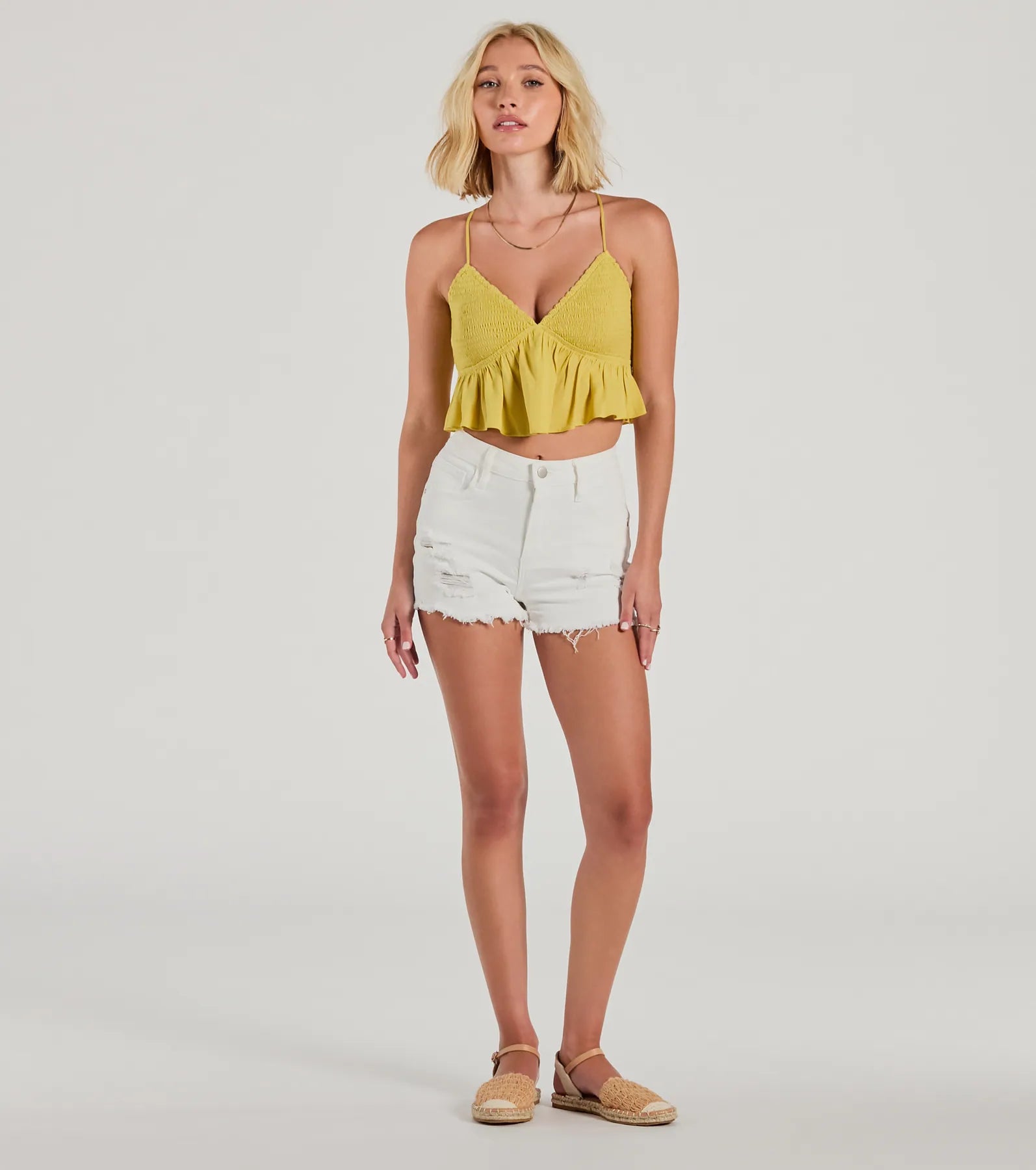 Sweet Charm Lace-Up Babydoll Crop Top - Image 7