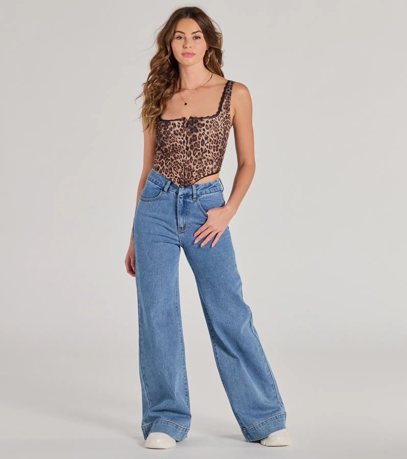 Darling Attitude Leopard Satin Corset Top - Image 3