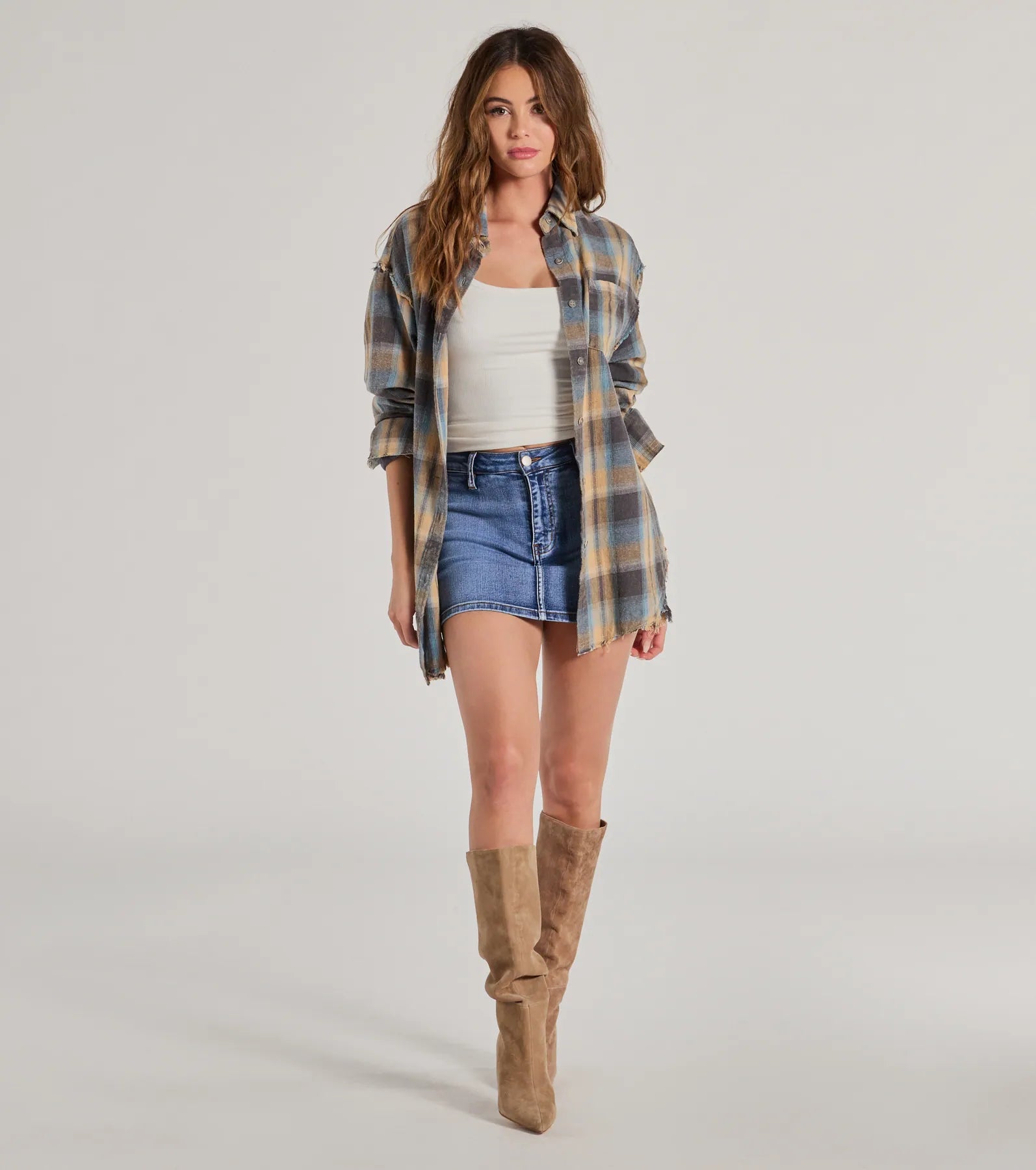 Casual Staple Plaid Flannel Top - Image 4