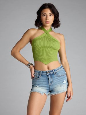 Main Squeeze Ribbed Knit Halter Top