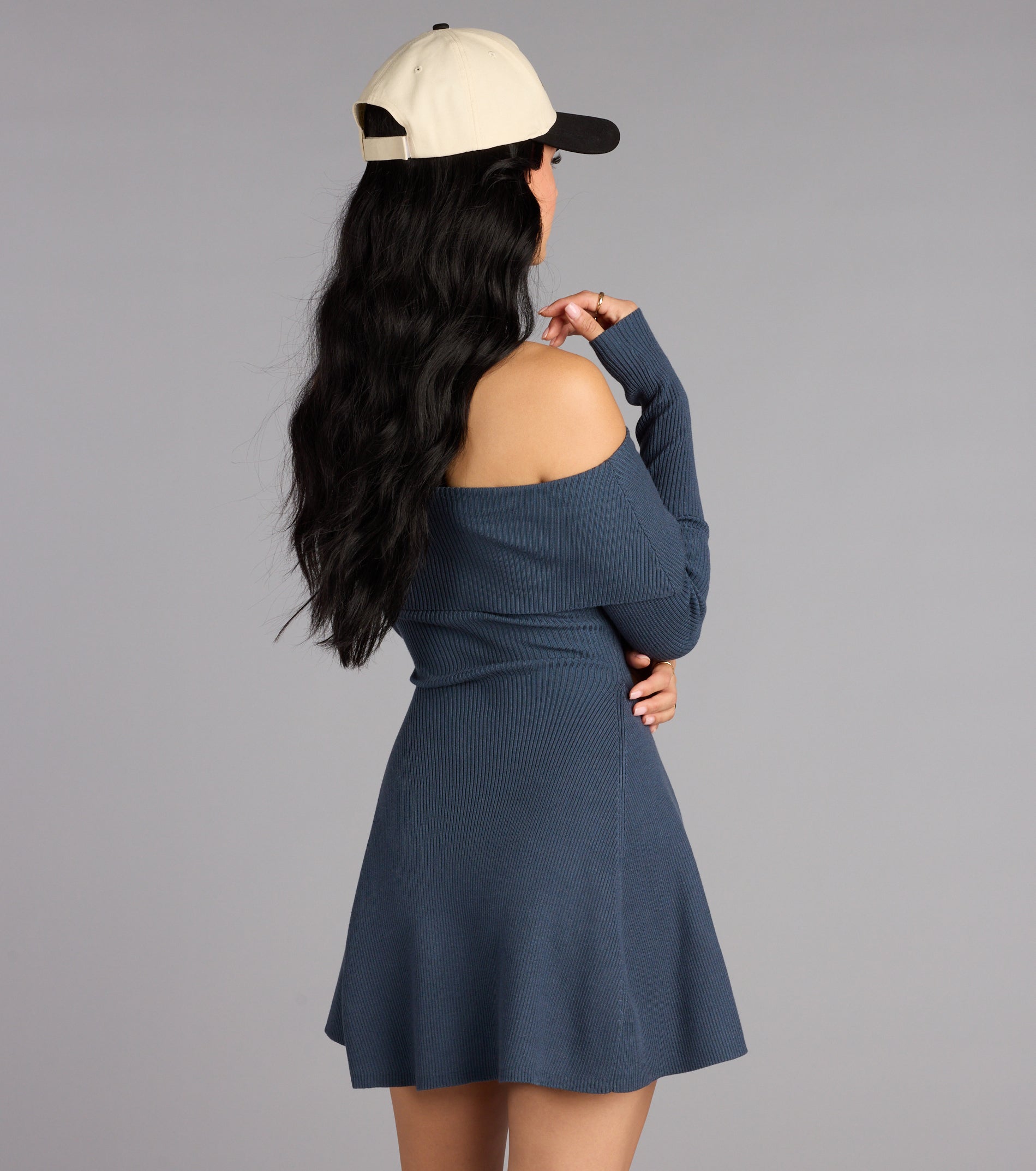Chic Staple Ribbed Knit Skater Dress - Image 37