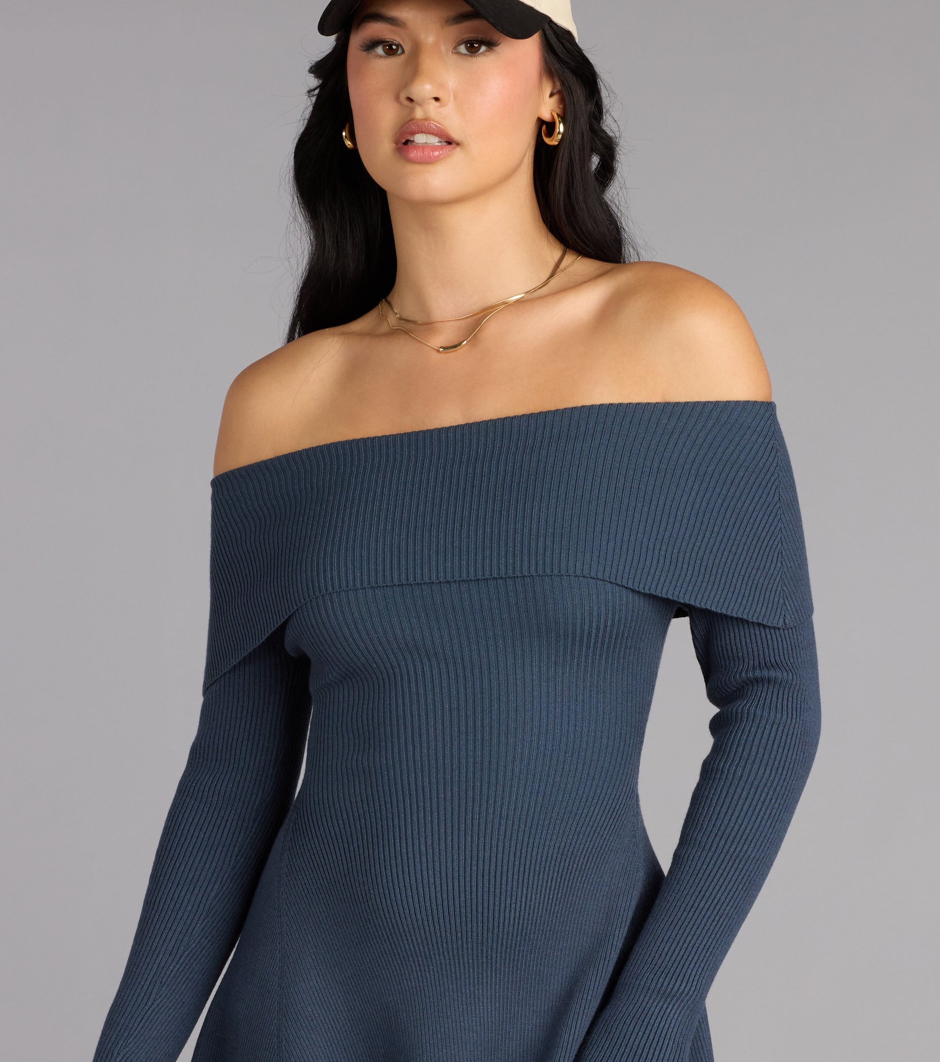 Chic Staple Ribbed Knit Skater Dress - Image 39