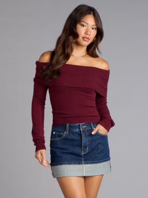 Autumn Allure Off-The-Shoulder Sweater