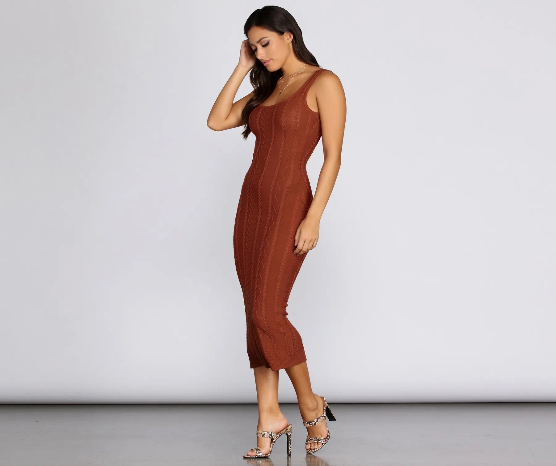 Falling For Knit Midi Dress - Image 3