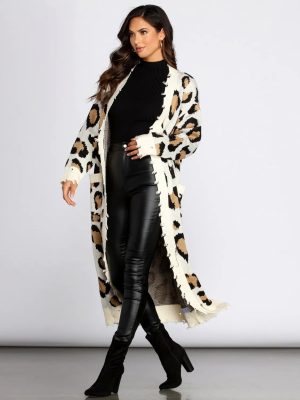 Distressed Leopard Print Duster