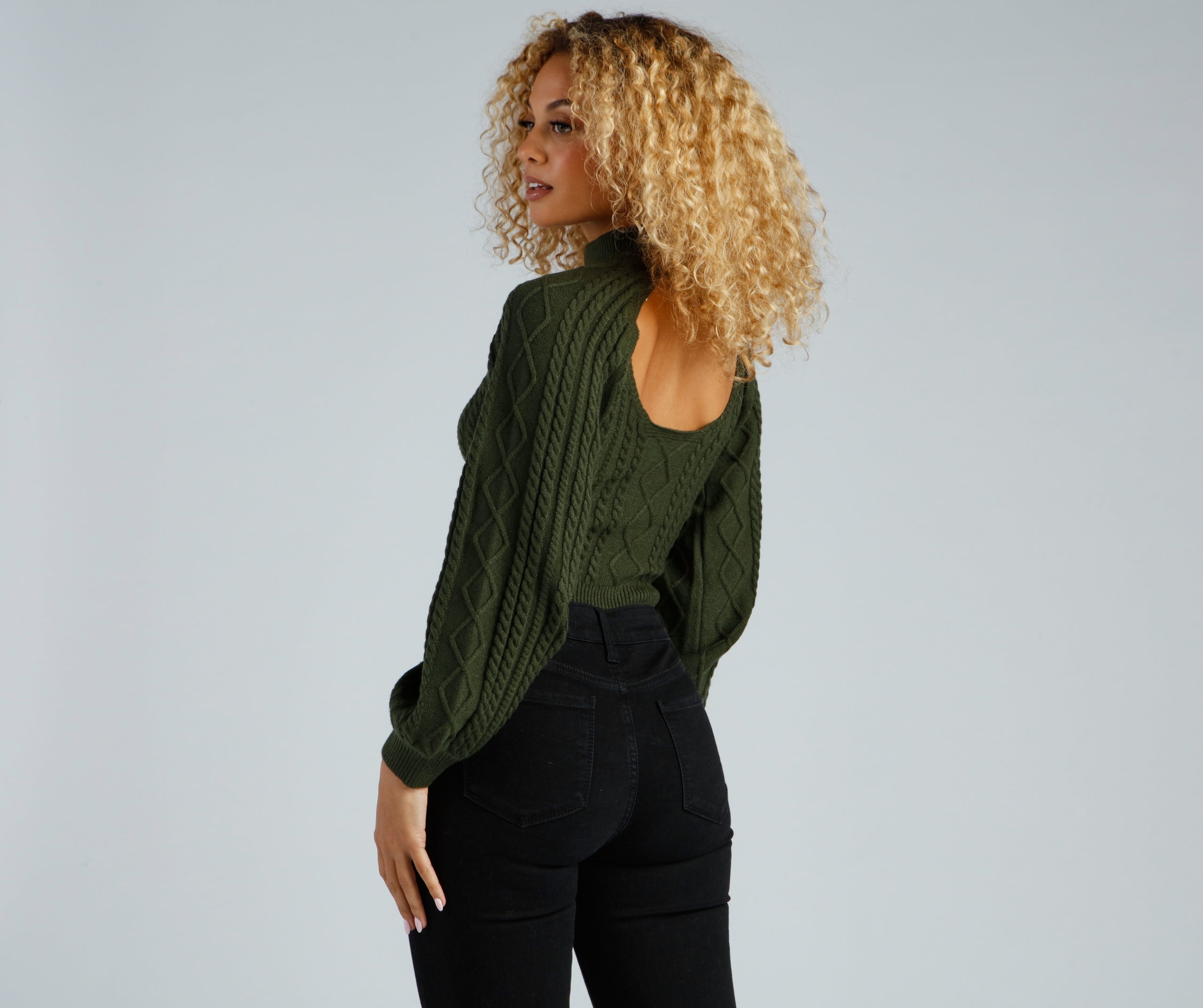 Autumn Harvest Mock Neck Sweater Top - Image 6