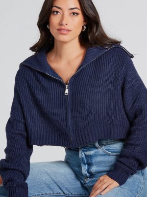 Casually Classic Collared Zip-Front Sweater