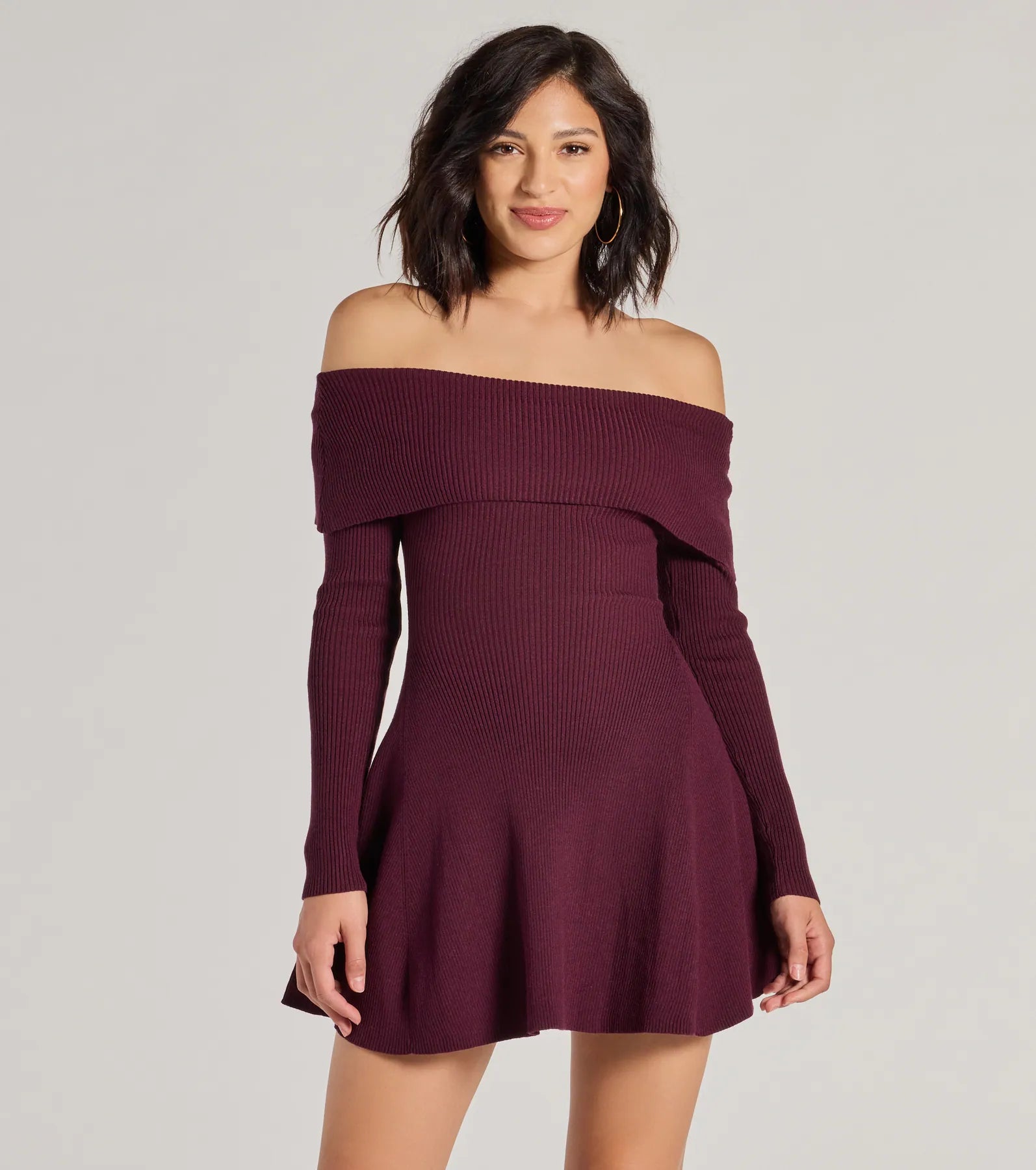 Chic Staple Ribbed Knit Skater Dress - Image 11