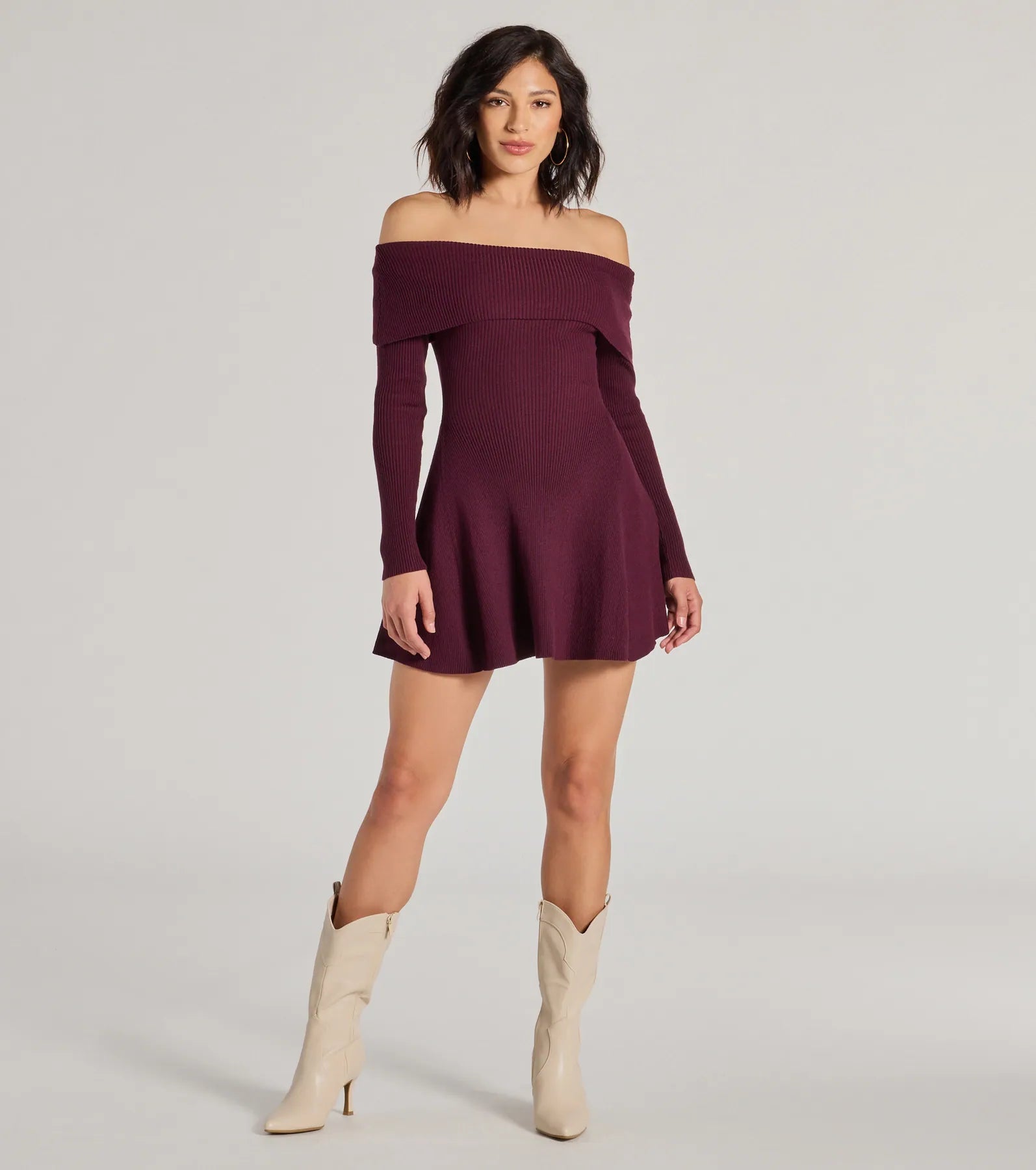Chic Staple Ribbed Knit Skater Dress - Image 13