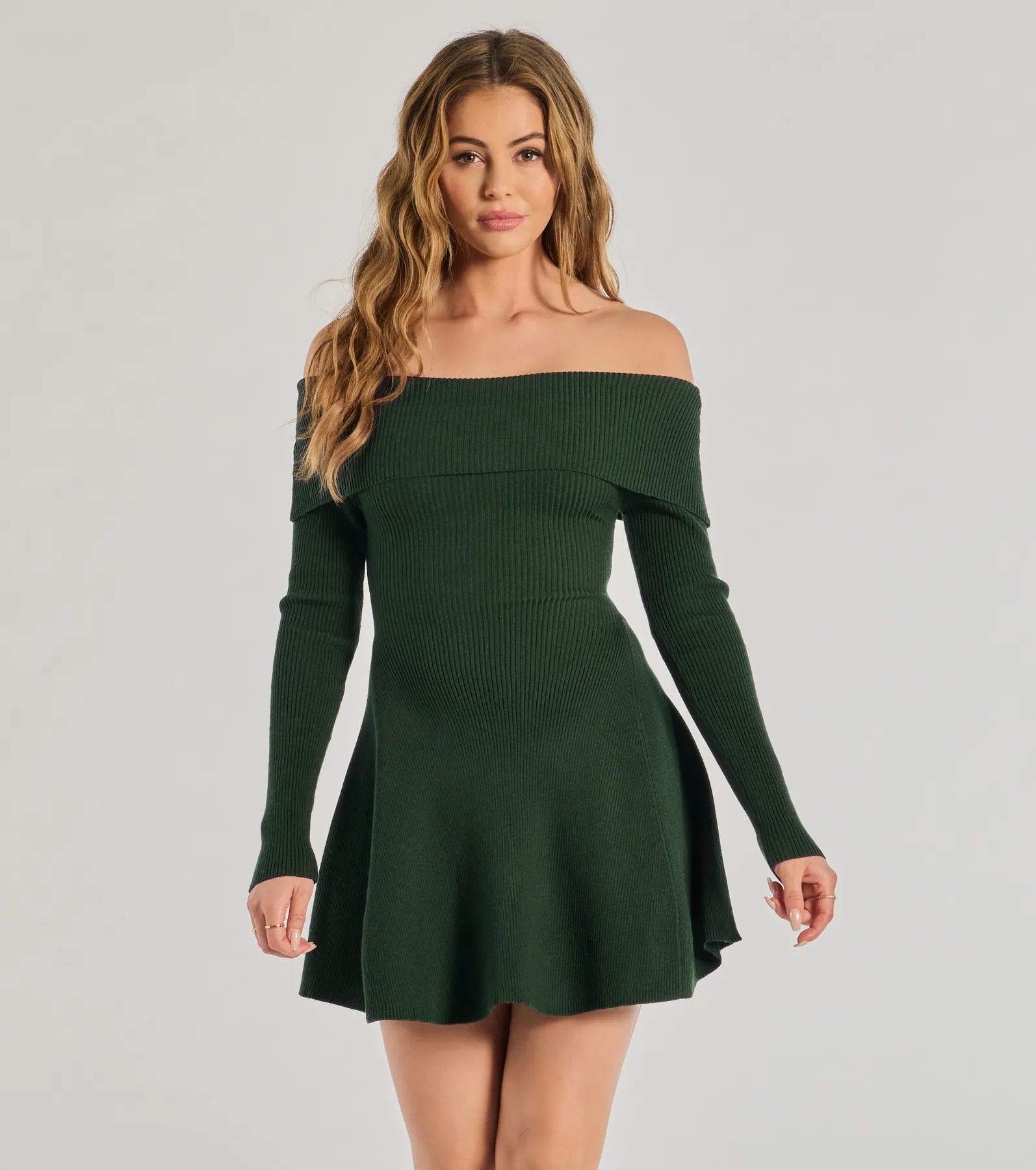 Chic Staple Ribbed Knit Skater Dress - Image 16