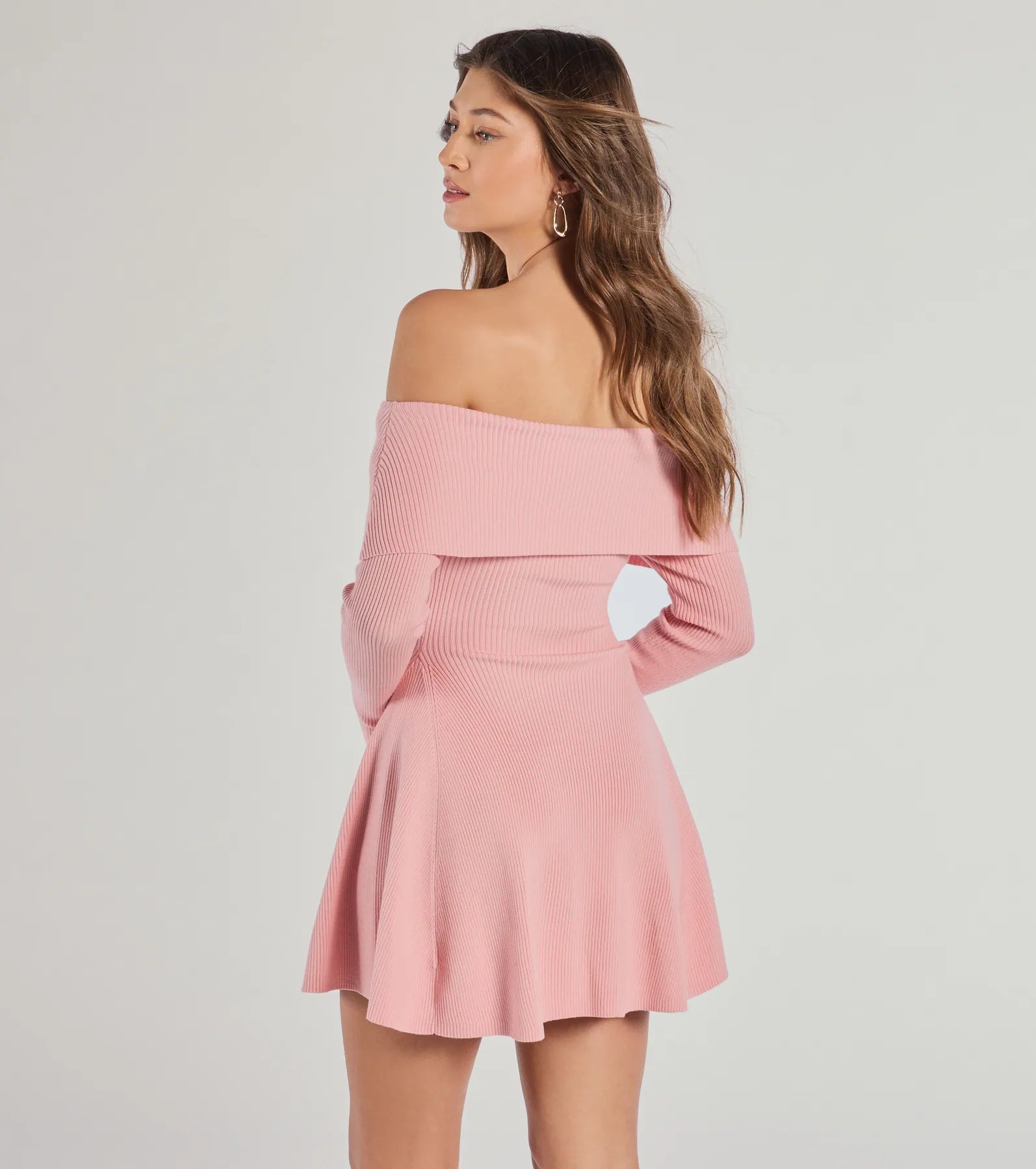 Chic Staple Ribbed Knit Skater Dress - Image 3