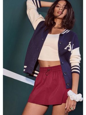 Varsity Chic Button-Down Sweater Jacket