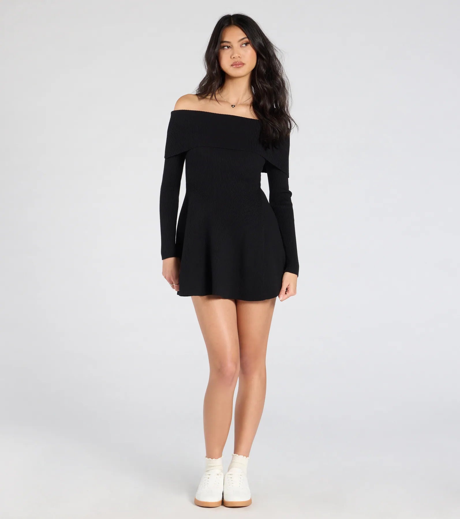 Chic Staple Ribbed Knit Skater Dress - Image 26
