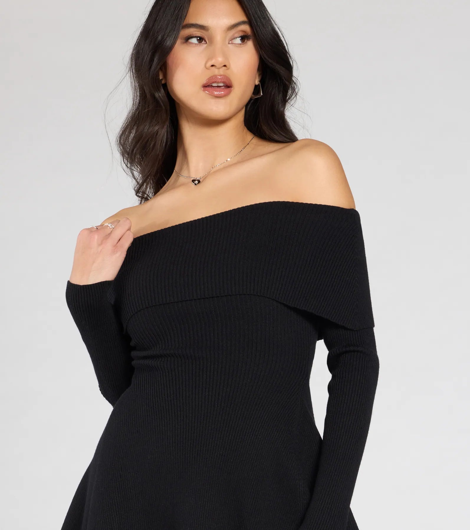 Chic Staple Ribbed Knit Skater Dress - Image 27