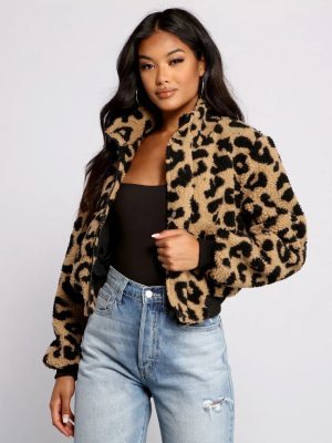 Feelin' Fab Leopard Print Bomber Jacket