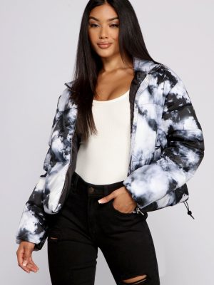 Totally Chill Tie Dye Puffer Jacket