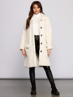 Cozy Cutie Sherpa Button-Down Coat