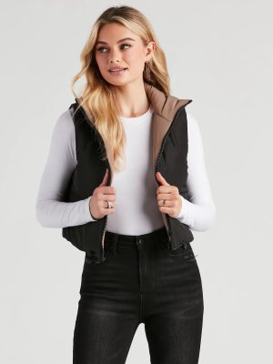 Stylish Puff Reversible Crop Vest