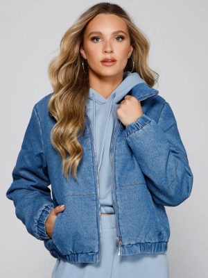 Stylish Layers Denim Puffer Jacket