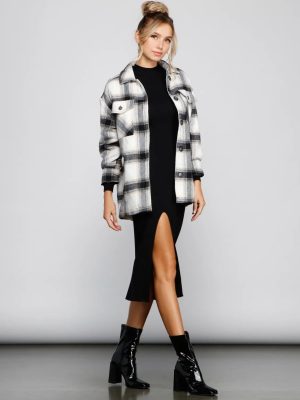 Falling For Cozy Vibes Plaid Sherpa Jacket