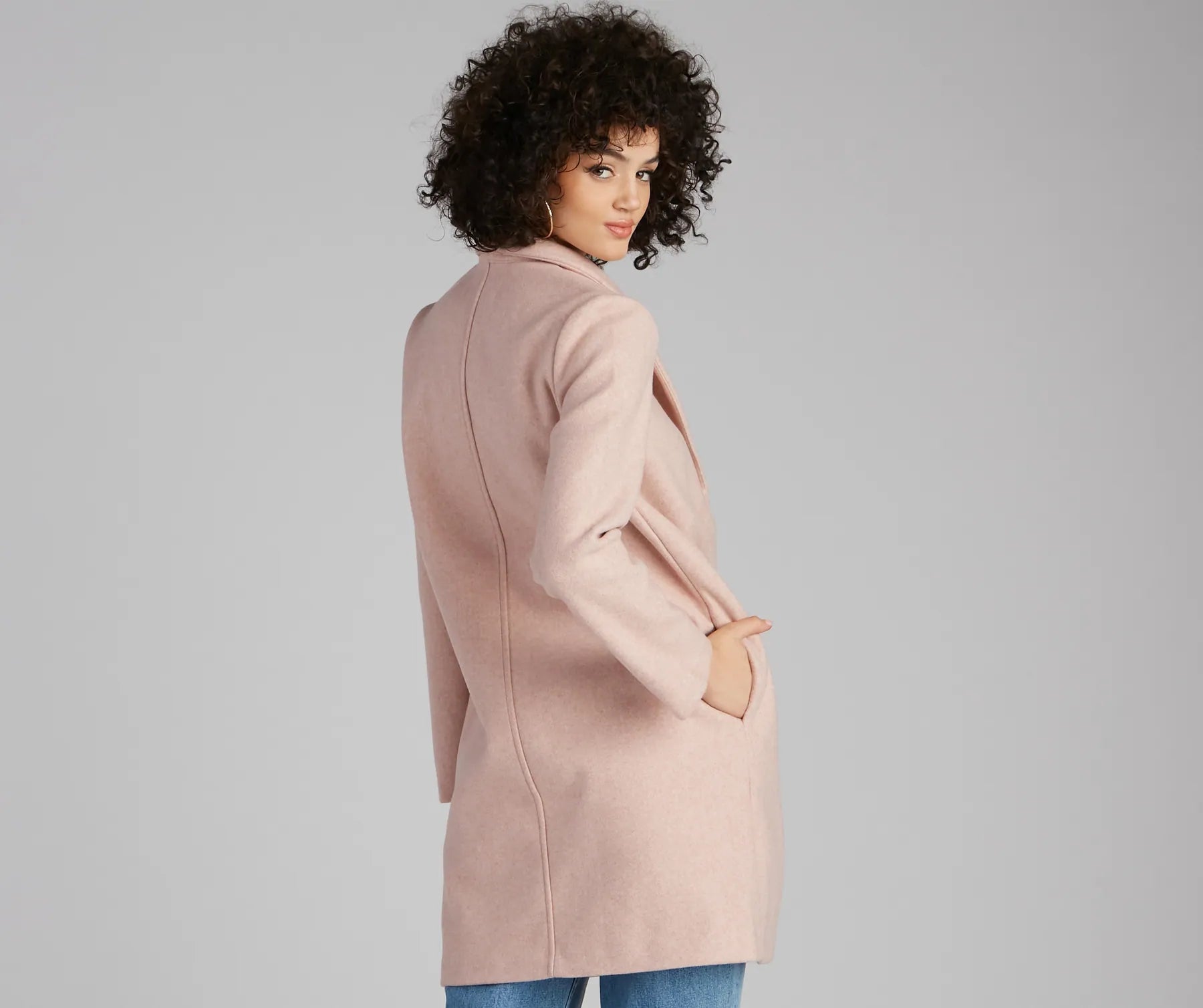 Big City Lapel Long Coat - Image 2