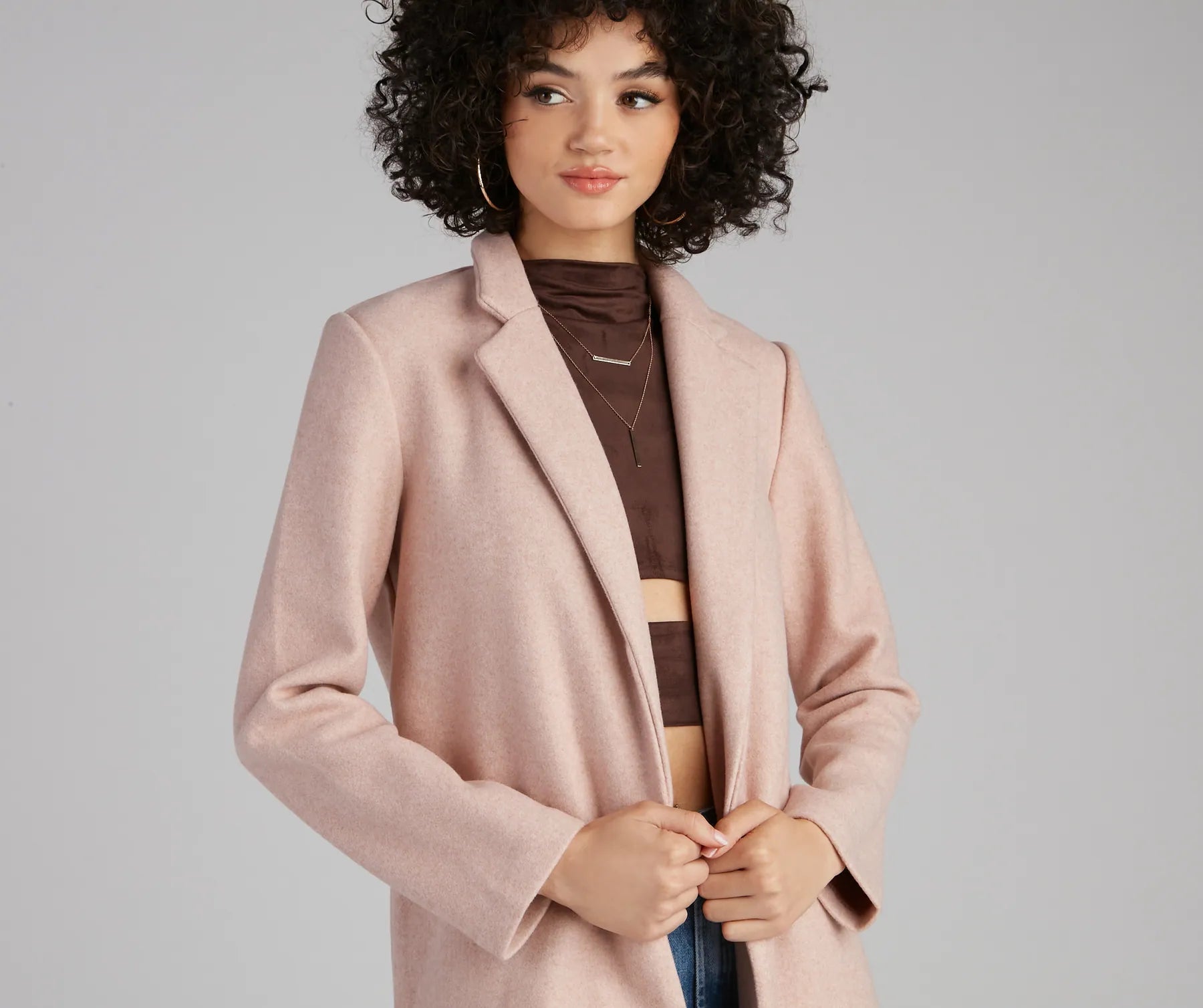 Big City Lapel Long Coat - Image 4