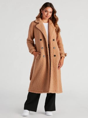 Locking Knit Down Sherpa Long Trench Coat