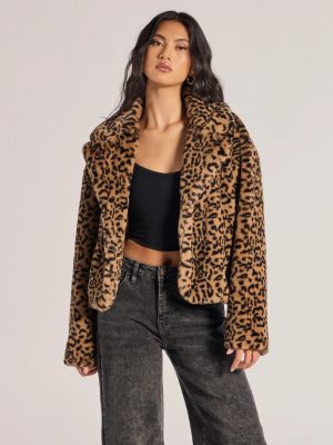 Luxe Glam Leopard Print Faux Fur Jacket