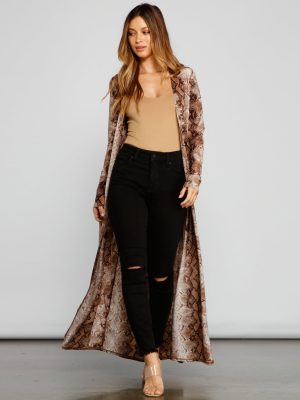 Stylish And Sassy Snake Knit Duster