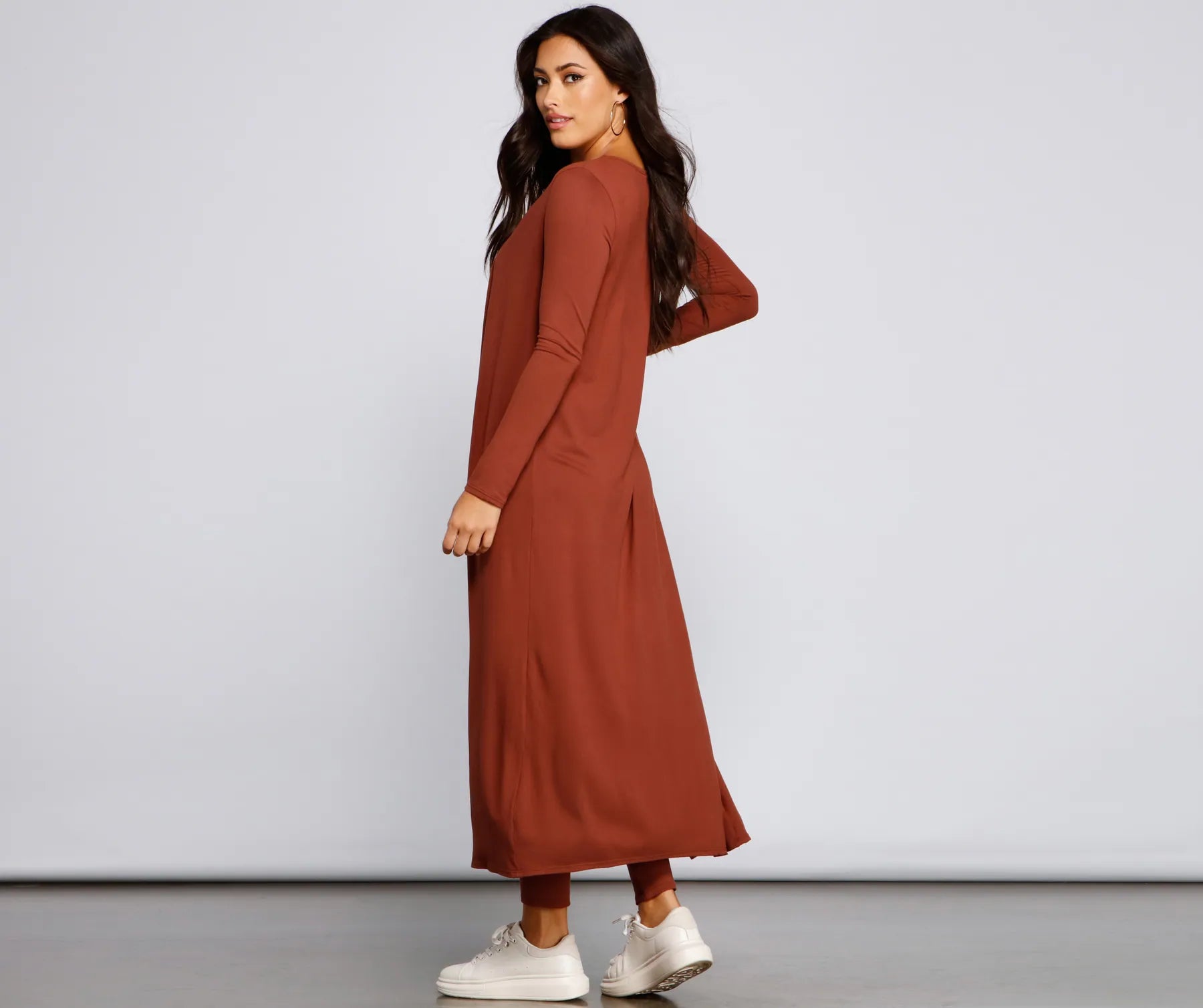 Classically Chic Brushed Knit Duster - Image 2