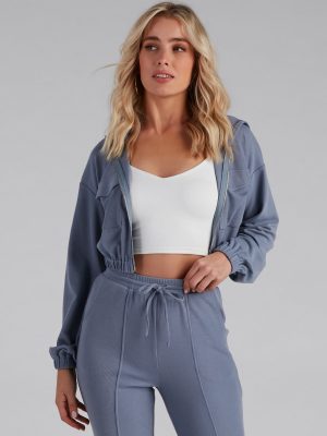 Trendy Casual Vibes Zip-Up Hoodie