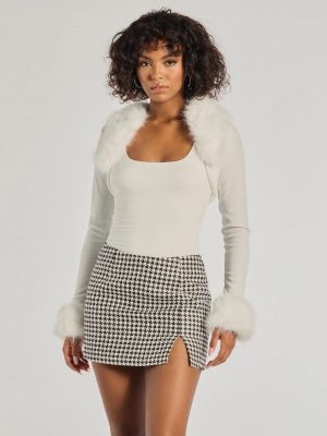 Exclusive Chic Removable Faux Fur Long Sleeve Bolero