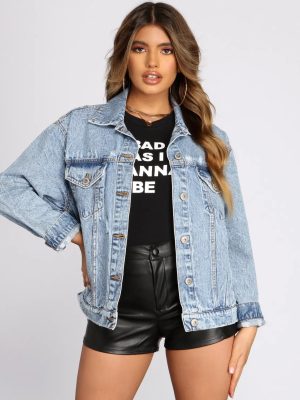 Squad Goals Over-Sized Denim Jacket