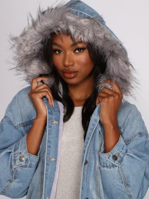 Casual And Cozy Hooded Denim Jacket