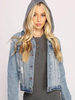 Cute And Casual Hooded Denim Jacket