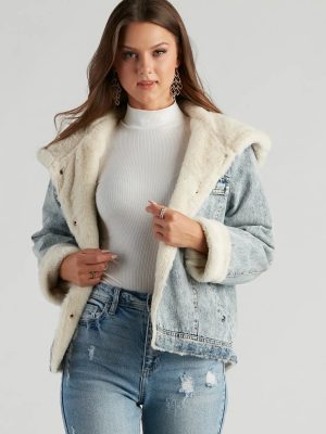 All The Feels Faux Fur Lined Denim Jacket