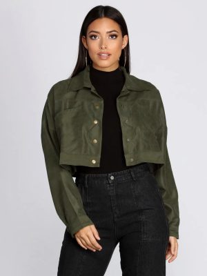 Cropped And Collared Lightweight Jacket