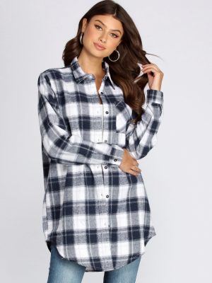 Traditional Sherpa Lined Long Flannel