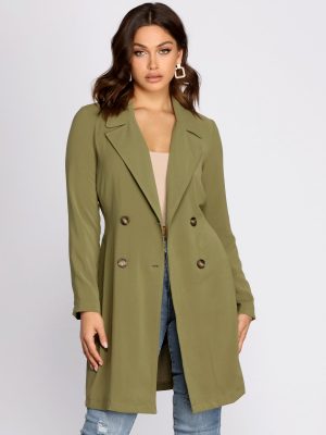 Cosmopolitan Chic Belted Trench Coat