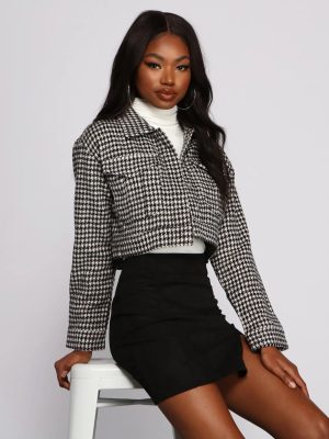 Trend Alert Houndstooth Cropped Jacket