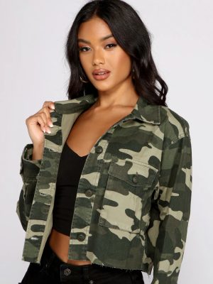 Confident In Camo Cropped Jacket