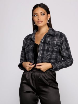 All About The Plaid Cropped Jacket