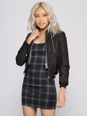 Zip It Up Hooded Bomber Jacket
