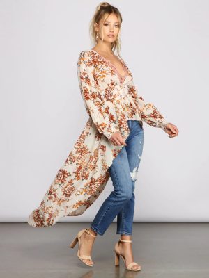 Beautiful Breezy Floral Chiffon Duster