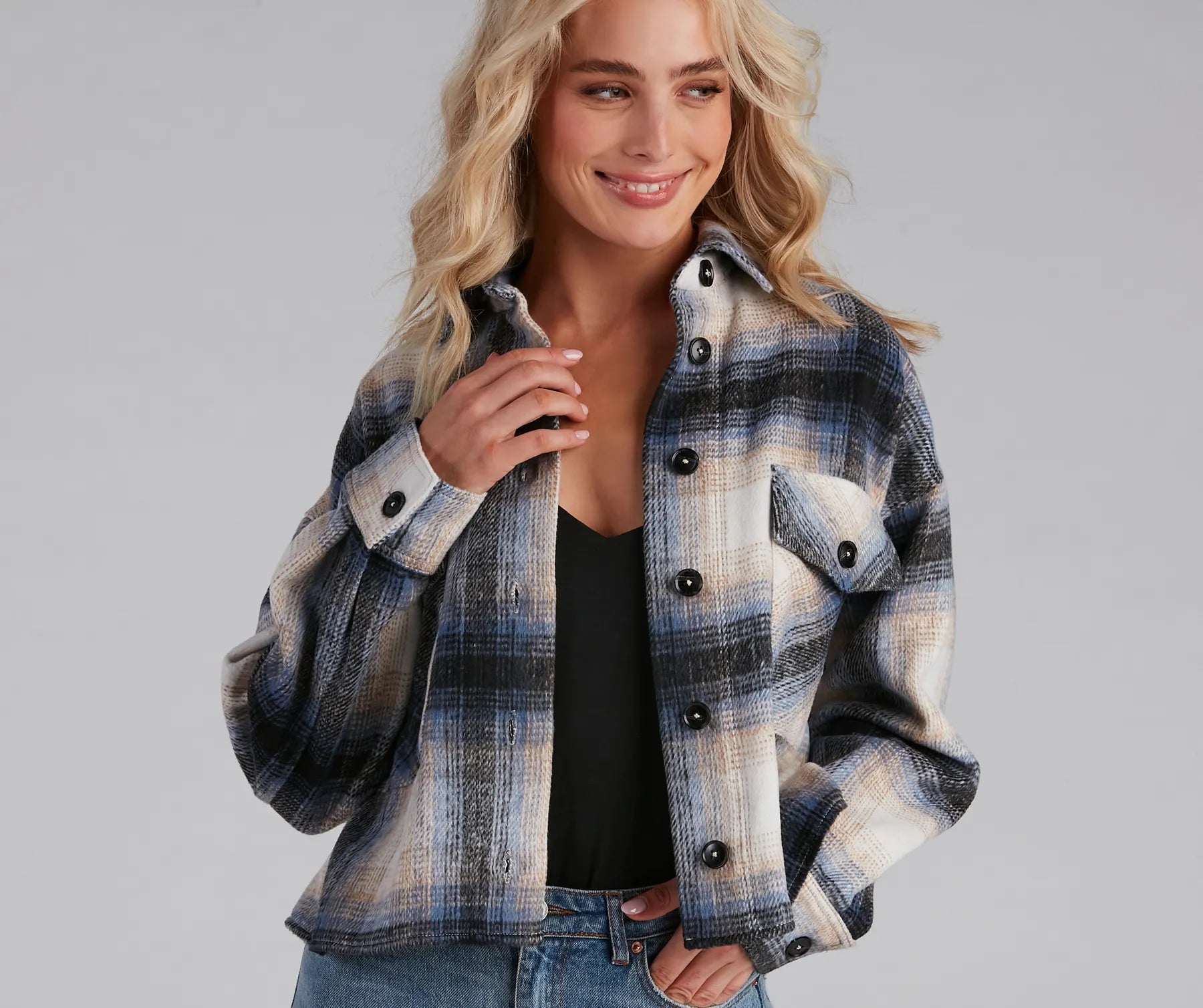 Cozy Vibes Plaid Shacket - Image 3