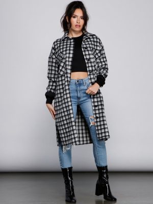 Cozy Days Long Plaid Shacket