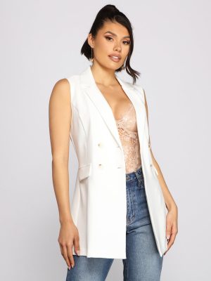 City Chic Double Breasted Vest