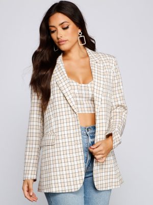 Polished Glam Oversized Plaid Blazer